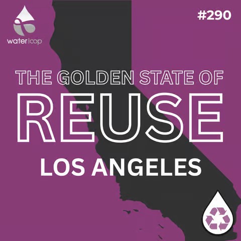 Graphic with text "The Golden State of Reuse Los Angeles" in front of background of California state outline